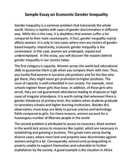 Research proposal about inequality between men and women