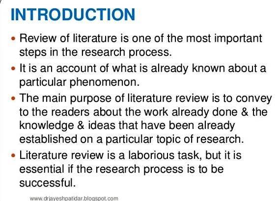 discuss the importance of conducting literature review in a study
