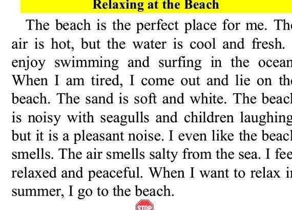 Creative writing essays on the beach