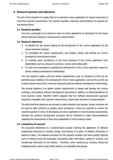 Aims objectives research proposal