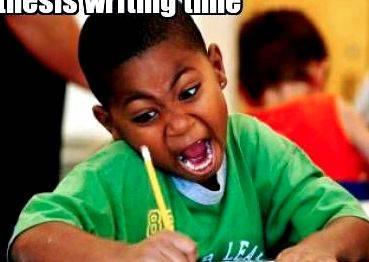 African kid writing meme thesis the impossible contradictions