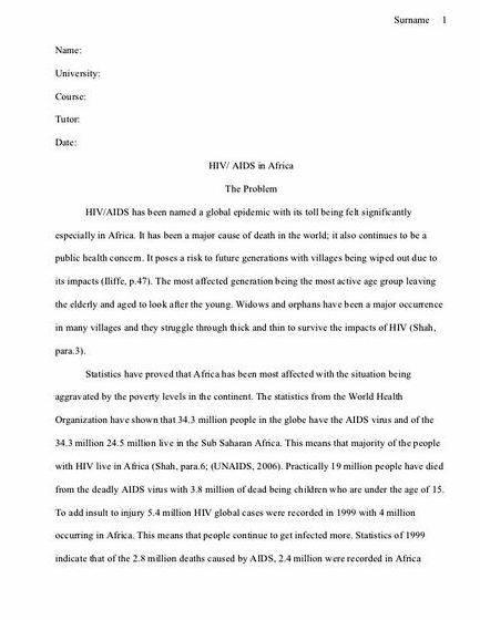 Aids research paper thesis proposal from the last century has