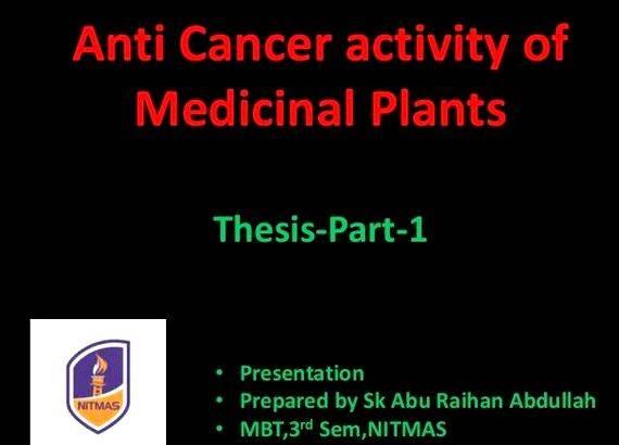 Phd thesis on medicinal plants