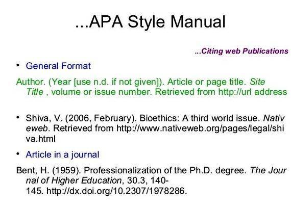 Apa referencing phd dissertation sample for that general format of