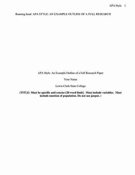 Apa thesis proposal cover page outline research paper on