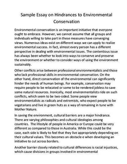 Article writing on nature conservationist If nature