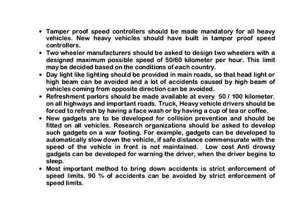 Article writing on road accidents statistics provoke them, they