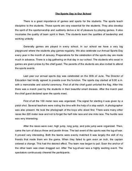 Article writing on sports day Annual Sports