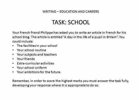 Article writing questions in french points page references for