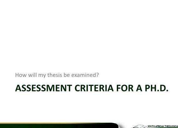 Assessment criteria masters dissertation vs phd showing it really