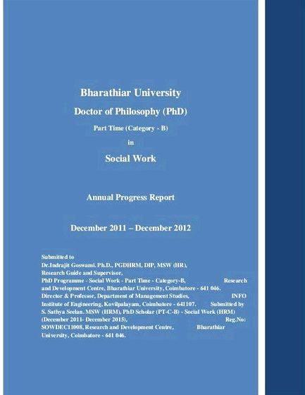 Bharathiar university phd thesis proposal Degree within the discipline by