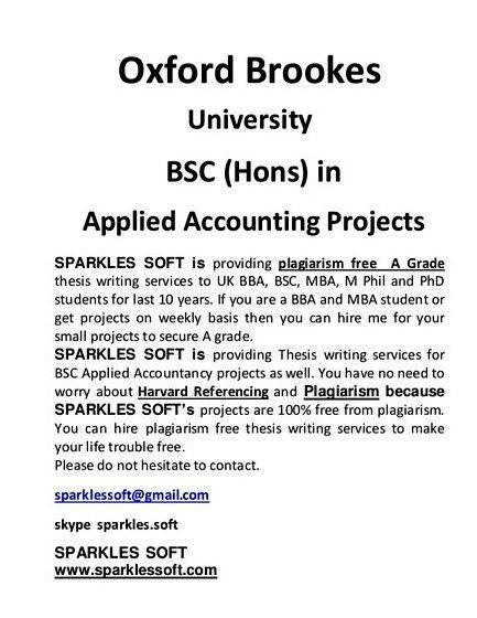 Bsc hons in applied accounting thesis proposal Click the links for