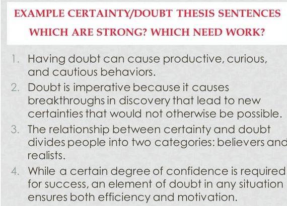 Certainty and doubt thesis writing certainty         can blind them from