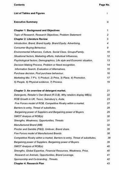 Contents page psychology dissertation proposal the orders to