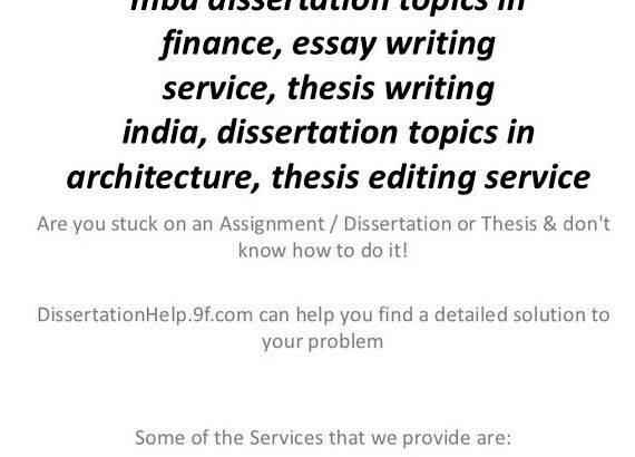 Dissertation papers finance