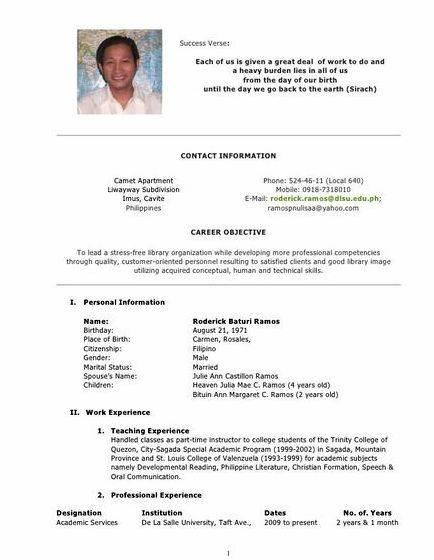 Curriculum vitae sample for thesis writing of knowledge