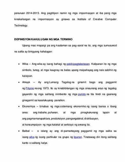 Depinisyon ng mga terminolohiya thesis writing kapag palaging nawawalan ng gamit