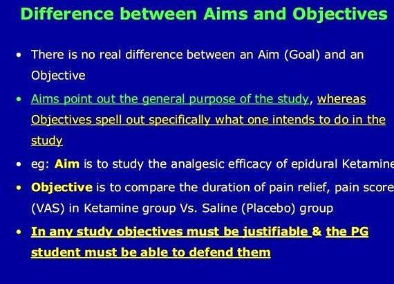Difference between aims and objectives in dissertation help Understand what to incorporate