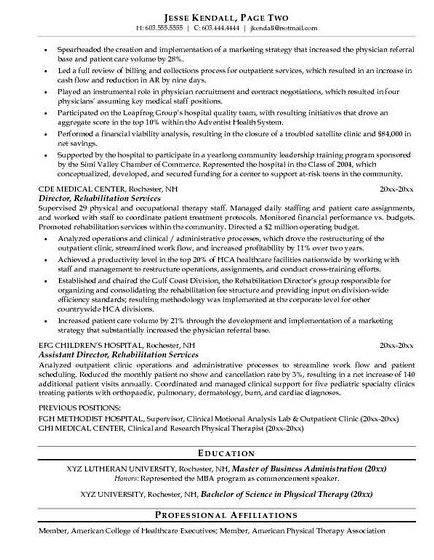 Director of rehabilitation services resume writing of rehabilitation services resume cover