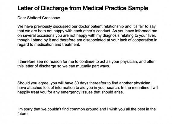 Discharging a patient from your practice letter writing If doctors were