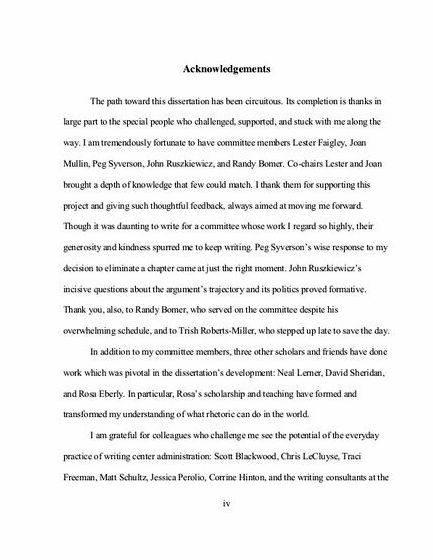 Dissertation writing acknowledgements for thesis prefer to say
