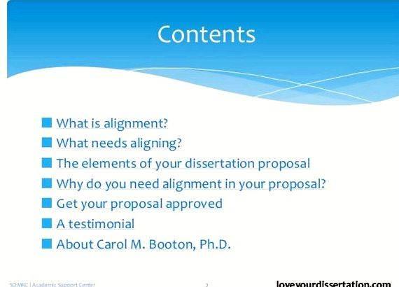 Dissertation writing the importance of alignment way the proposal and