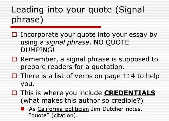 Embedding quotations into your writing answers in index the initial to your