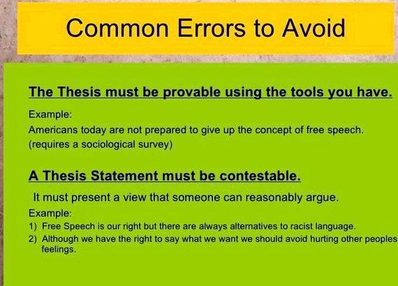 Errors to avoid when writing a thesis The idea that theirs needs