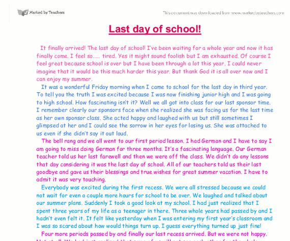 My school days essay