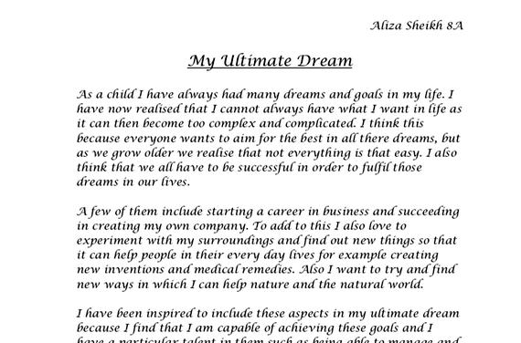 Essay on my dream school