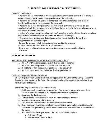thesis evaluation guidelines