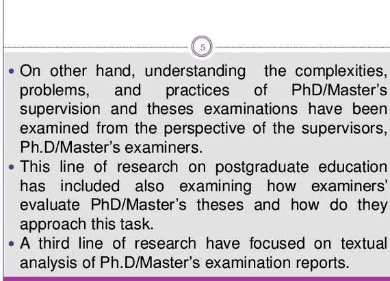 Examiners comment on thesis proposal in some other