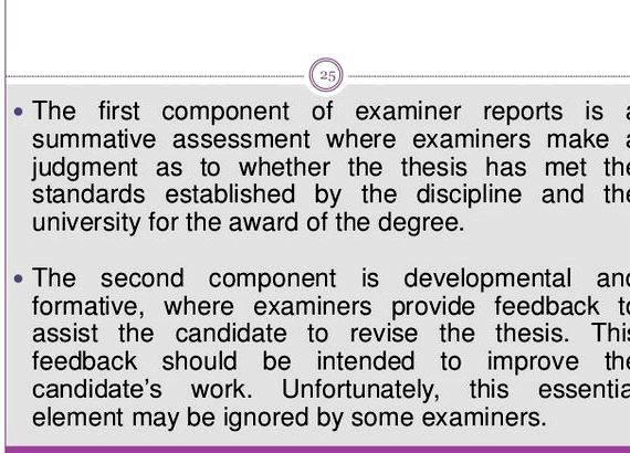 Examiners report on thesis proposal Please provide us feedback