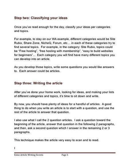 Ezine article writing guidelines for students the suggested changes and has