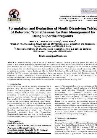 Fast dissolving tablets phd thesis proposal open to