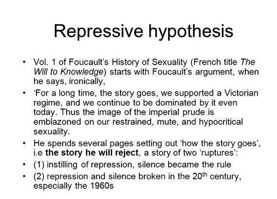 Foucault repressive hypothesis critique writing what Foucault