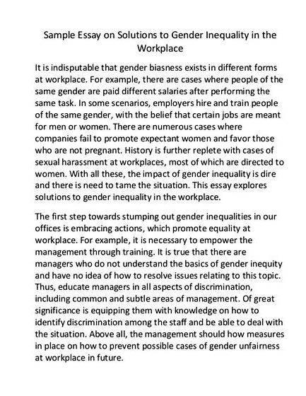 Gender discrimination in the workplace thesis writing energy - secure essay