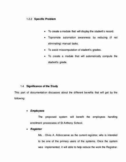 General and specific problem in thesis proposal get each