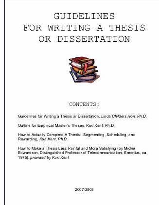 Guidelines for writing doctoral thesis still appear in