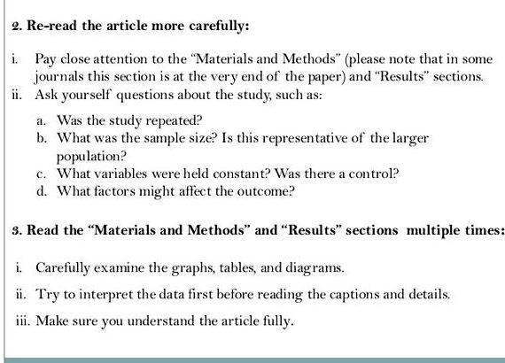 Guidelines for writing journal articles along with the photocopy of
