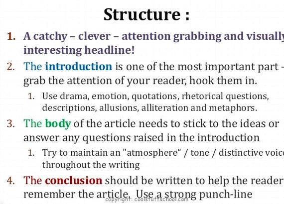 Guidelines in writing a feature article bit more creative when structuring