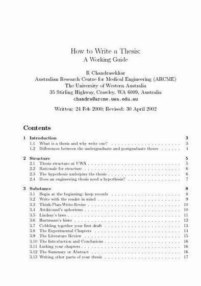 Guidelines in writing a thesis An analysis of the college