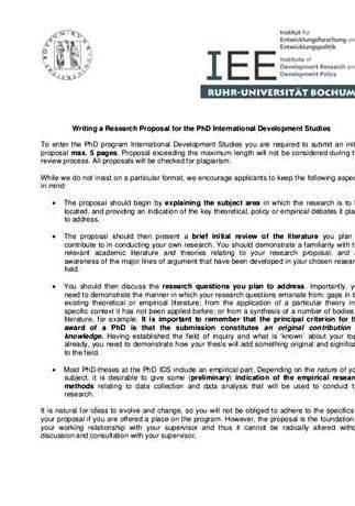 Proposal finance dissertation