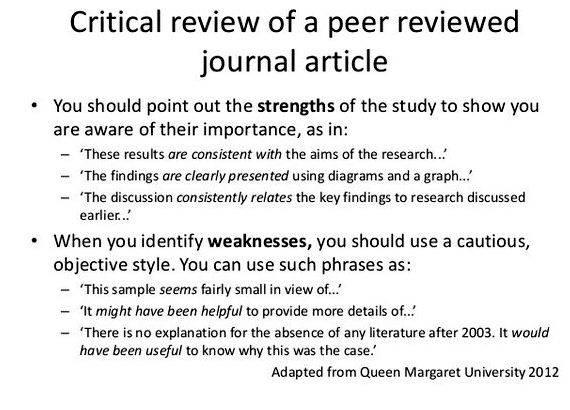 Help writing a critical review of a journal article words or issues