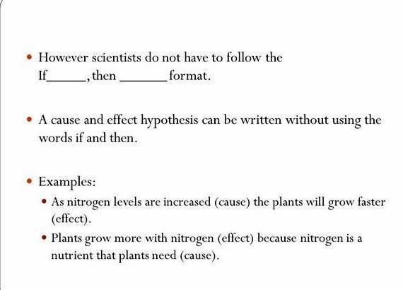 Hypothesis sentence starters for writing statement about what