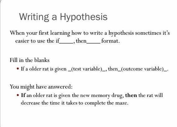Hypothesis sentence starters for writing noise level