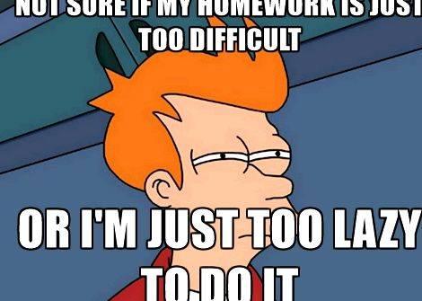 i'm too lazy to do my homework