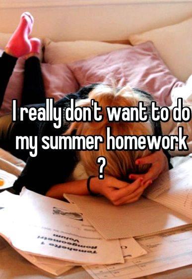 I dont want to do my summer homework to do what you