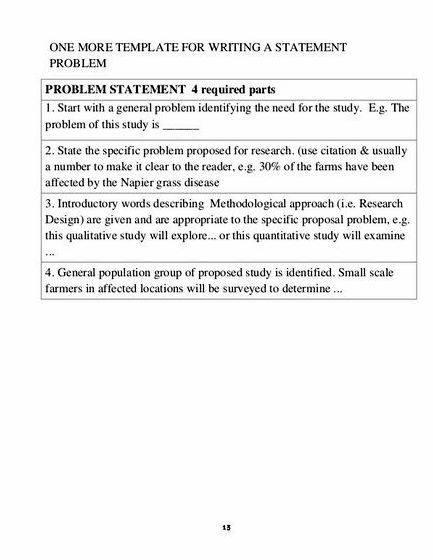 Identification of the problem in thesis proposal of any problem statement
