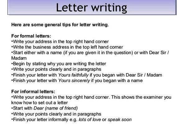 Letter writing rules informal economy continuous tenses, indirect questions